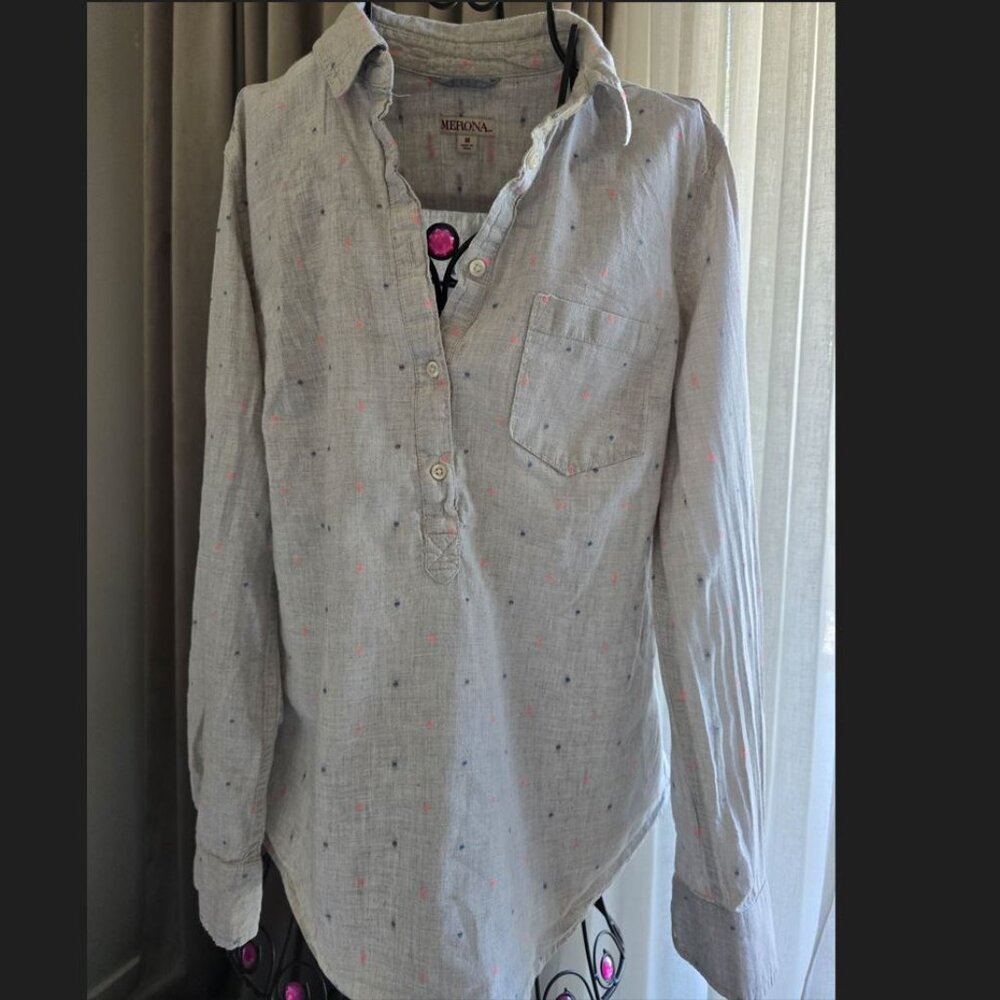Merona Collared Casual 1/4 Button Down